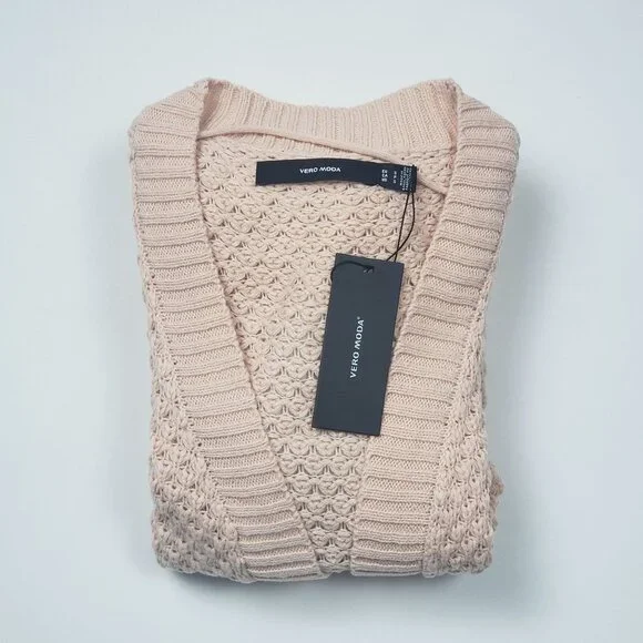 Vero Moda Open Front Cardigan Sweater Womens Small in Sepia Rose Cottagecore NWT - Picture 15 of 16